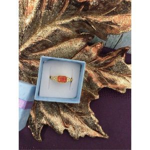 NWT Sylvia’s Boutique Artisan Ring Size 7 Gold Orange Topaz 🪷